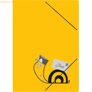 RNK Postmappe -Schneckenpost- Spezialkarton 420 g/qm A4 gelb