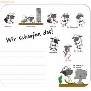 RNK Mousepad-Block 24x22cm 30 Blatt 'Wir schaafen das!'