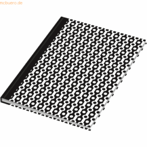 4 x RNK Notizbuch 'black & white Collier' A5 dotted 96 Blatt