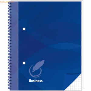 RNK Spiral-Notizbuch Business A5 blau kariert 96 Blatt