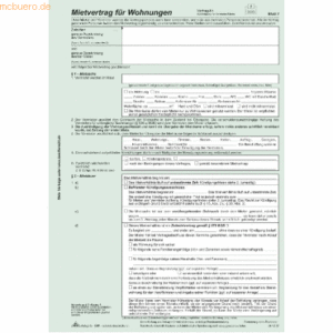 RNK Universal-Mietvertrag für Wohnungen mit Übergabeprotokoll VE=10 St