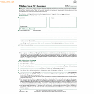 50 x RNK Garagen-Mietvertrag A4 4 Blatt