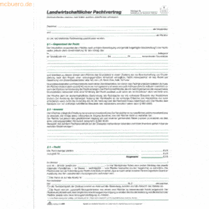 10 x RNK Pachtvertrag landwirtschaftlicher Pachtvertrag A4 4 Blatt