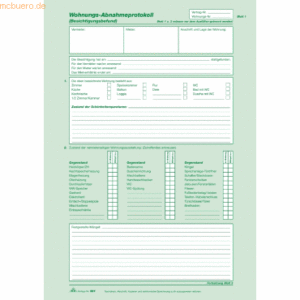 RNK Wohnungsabnahmeprotokoll A4 2x2 Blatt selbstdurchschreibend