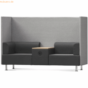 Rocada Sitzsofa Soft Doppelsitz + Tisch grau