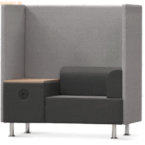 Rocada Sitzsofa Soft Einzelsitz + Tisch grau