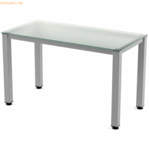 Rocada Schreibtisch Executive BxTxH 120x60x73cm Gestell grau Platte Gl