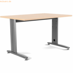 Rocada Schreibtisch Metal BxTxH 140x80x72cm Gestell grau Platte Melami