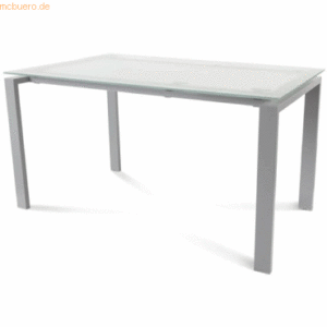 Rocada Schreibtisch Total BxTxH 140x80x73cm Gestell grau Platte Glas s