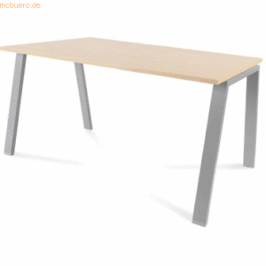 Rocada Schreibtisch Blanca BxTxH 140x80x73cm Gestell grau Platte Melam