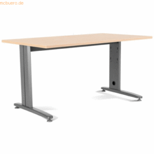 Rocada Schreibtisch Metal BxTxH 160x80x72cm Gestell grau Platte Melami