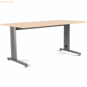 Rocada Schreibtisch Metal BxTxH 180x80x72cm Gestell grau Platte Melami