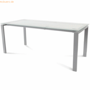 Rocada Schreibtisch Total BxTxH 180x80x73cm Gestell grau Platte Glas s