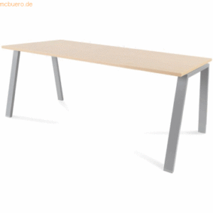 Rocada Schreibtisch Blanca BxTxH 180x80x73cm Gestell grau Platte Melam