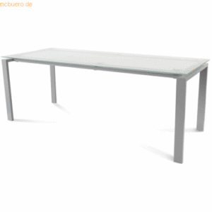 Rocada Schreibtisch Total BxTxH 200x80x73cm Gestell grau Platte Glas s