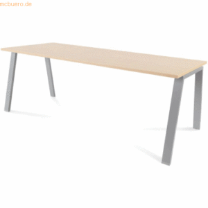 Rocada Schreibtisch Blanca BxTxH 200x80x73cm Gestell grau Platte Melam