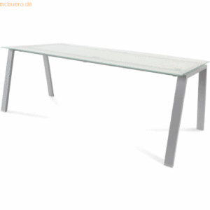 Rocada Schreibtisch Blanca BxTxH 200x80x73cm Gestell grau Platte Glas