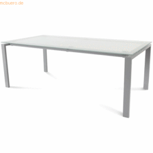 Rocada Schreibtisch Total BxTxH 200x100x73cm Gestell grau Platte Glas