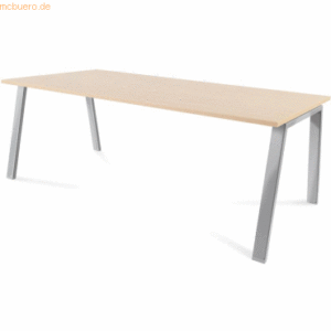 Rocada Schreibtisch Blanca BxTxH 200x100x73cm Gestell verchromt Platte