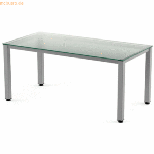 Rocada Schreibtisch Executive BxTxH 120x80x73cm Gestell grau Platte Gl