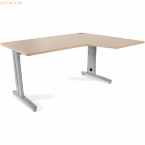 Rocada Schreibtisch Metal L-Form rechts 160x120x72cm Gestell grau Plat