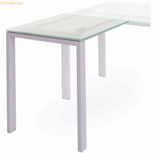 Rocada Anstelltisch Total BxTxH 100x60x73cm Gestell grau Platte Glas s