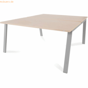 Rocada Mehrfacharbeitstisch Blanca BxTxH 160x163x73cm Gestell grau Pla