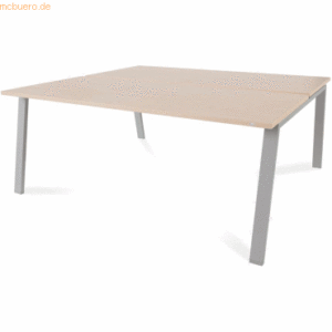 Rocada Mehrfacharbeitstisch Blanca BxTxH 180x163x73cm Gestell grau Pla