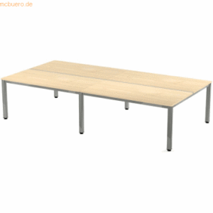 Rocada Mehrfacharbeitstisch Executive BxTxH 360x163x73cm Gestell verch