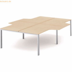 Rocada Mehrfacharbeitstisch Total L-Form BxTxH 320x163/220x73cm Gestel