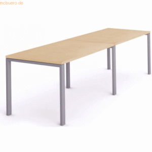 Rocada Mehrfacharbeitstisch Total BxTxH 360x80x73cm Gestell grau Platt