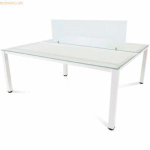 Rocada Trennwand 40x136cm Glas (Doppeltische Melaminplatte)