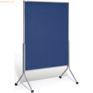 Rocada Stellwandtafel beidseitig Textil 116x195x68cm blau