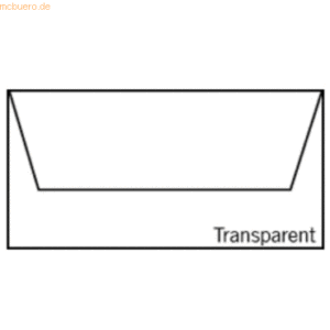 10 x Paperado Briefumschläge DL transparent Nassklebung VE=5 Stück Hoc