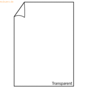 10 x Paperado Karton A4 220g/qm VE=5 Blatt transparent Hochweiß