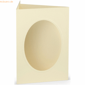 10 x Paperado Passepartoutkarte B6 oval VE=5 Stück Chamois