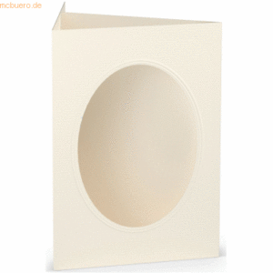 10 x Paperado Passepartoutkarte B6 oval VE=5 Stück Ivory