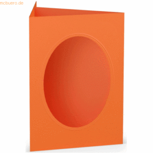 10 x Paperado Passepartoutkarte B6 oval VE=5 Stück Orange