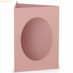 10 x Paperado Passepartoutkarte B6 oval VE=5 Stück Rose