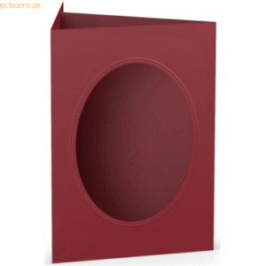 10 x Paperado Passepartoutkarte B6 oval VE=5 Stück Rosso