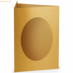 10 x Paperado Passepartoutkarte B6 oval VE=5 Stück Gold