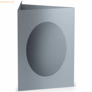 10 x Paperado Passepartoutkarte B6 oval VE=5 Stück Silber