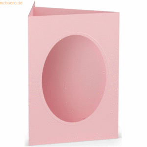 10 x Paperado Passepartoutkarte B6 oval VE=5 Stück Flamingo