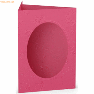 10 x Paperado Passepartoutkarte B6 oval VE=5 Stück Fuchsia