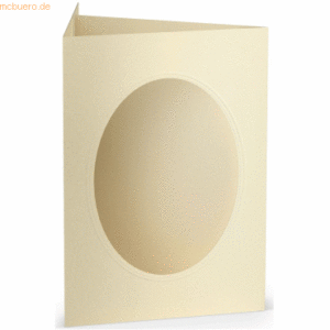 10 x Paperado Passepartoutkarte B6 oval VE=5 Stück candle light