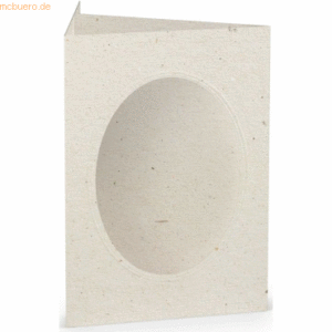 10 x Paperado Passepartoutkarte B6 oval VE=5 Stück Terra Vanilla