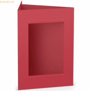 10 x Paperado Passepartoutkarte B6 eckig VE=5 Stück Rot