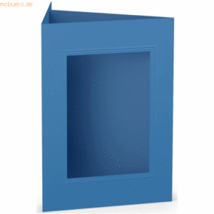 10 x Paperado Passepartoutkarte B6 eckig VE=5 Stück Stahlblau