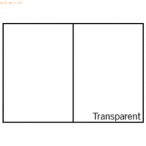 10 x Paperado Doppelkarte A6 hoch VE=5 Stück transparent Hochweiß