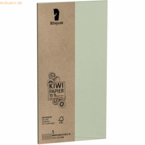 5 x Rössler Briefumschläge DL Terra Kiwi 120g/VE=5 Stück